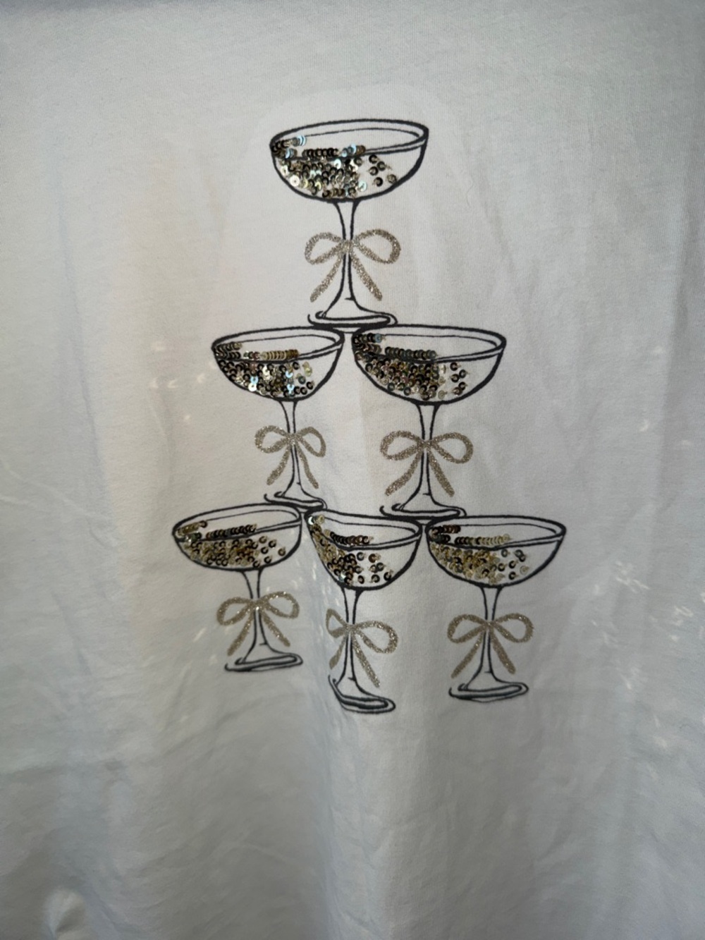 J. Crew White Tee Champagne Tower Graphic Tee Size M View 5
